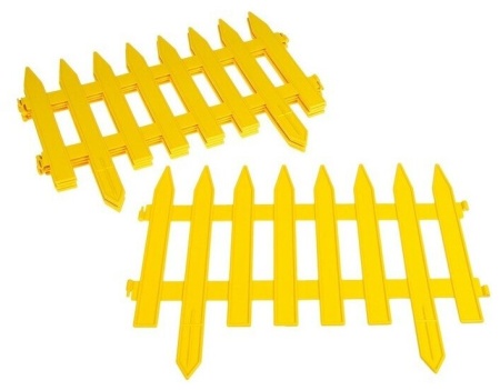 Забор декоративный № 1-желтый 35х300, 7 секций