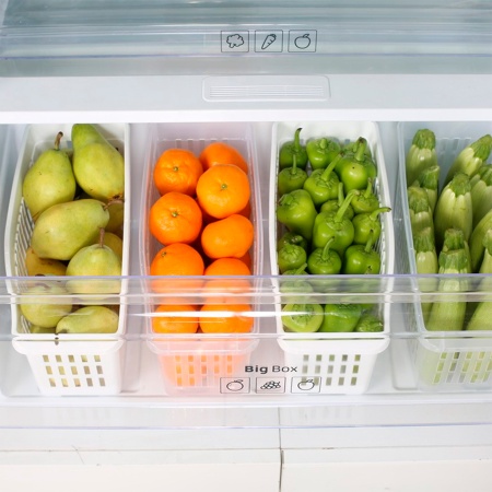 Корзинка для продуктов в холодильник белая