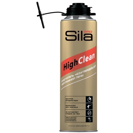 Очиститель монтажной пены, 500 ml, SILA PRO HighClean Россия