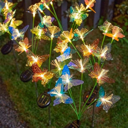 Светильник садовый на солнечной батарее 70см Бабочки(18)