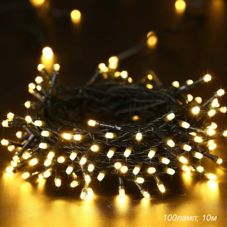 Гирлянда садовая с питанием от солнечных элементов 10м 100 лампочек PM-5560 теплый белый свет