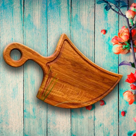 Доска разделочная 45х23х2см ДомВуд Кинжал Дуб Д129