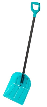 Лопата для снега 340х385х1340мм, поликарбонат, алюминиевый черенок, ПВХ оплетка, LUXE//Palisad