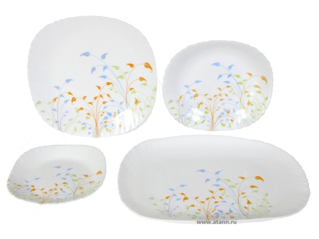 Сервиз столовый 19пр SHELL FREESH LEAVE 6 перс.  ОАЭ  03381