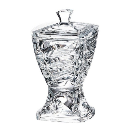 Конфетница с крышкой 24см на ножке Crystalite Bohemia Facet