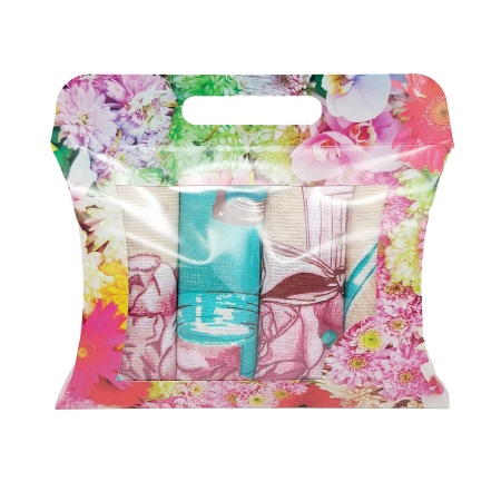 Набор подарочный №1 ДомВелл  (4шт 36х60 полотенец из вафельного полотна) коробка сумочка