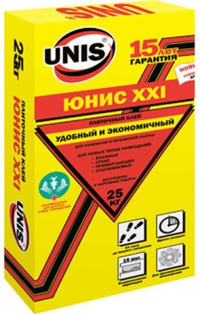 Смесь сухая клеевая 25кг "Юнис-ХХI" желтый