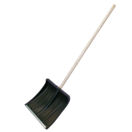 Лопата для снега "Канада" 50х40см пластиковая с деревянным черенком 