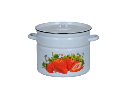 Кастрюля эмалированная сталь  9,0л, с крышкой, Стальэмаль серо-голубая в ассортименте