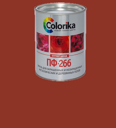Эмаль ПФ-266 0,9кг красно-коричневая "Colorika" 