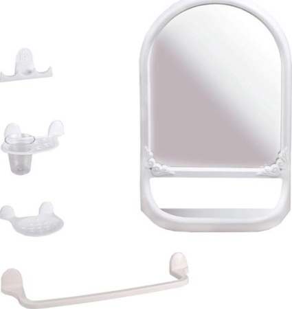 Зеркало для ванной комнаты с полкой "Аква" №5 (белый)