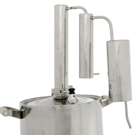 Домашний дистиллятор «Уральский Самовар» ДВОЙНОЙ сухопарник,повышенная очистка 16л,ЗЕРКАЛЬНАЯ нерж.сталь,ТОЛСТОЕ дно3 мм,для ВСЕХ видов плит,УДОБНОЕ кламповое соединение,деревянные ручки,термометр,охладитель,слив сивушных масел,УЗБИ,  г.Челябинск