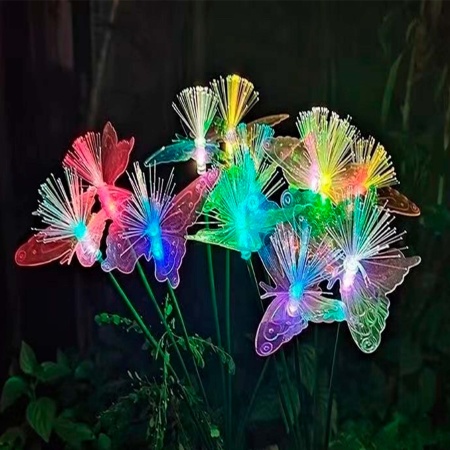 Светильник садовый на солнечной батарее 70см Бабочки(18)