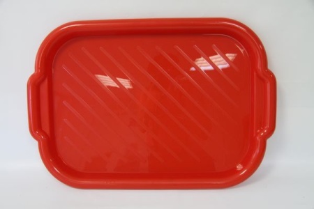Поднос 33х49см пластик прямоугольный красн. 