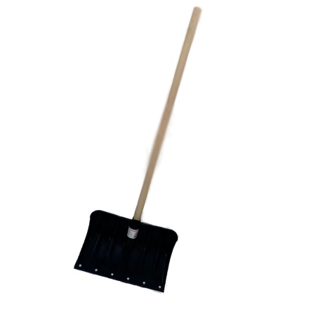 Лопата для снега "Камчатка" 45х33см пластиковая с  деревянным черенком