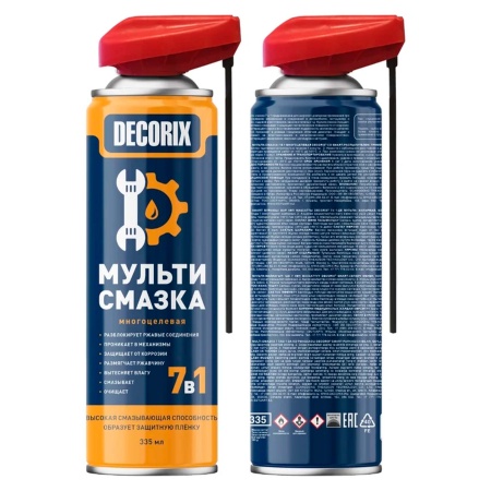 Мульти-смазка 7 в 1 многоцелевая DECORIX со smart-распылителем, 335 мл