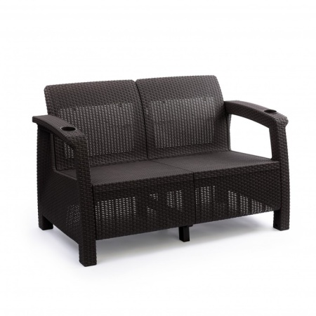 Диван Ротанг-плюс 127х70х79см 2-х местный без подушки мокко