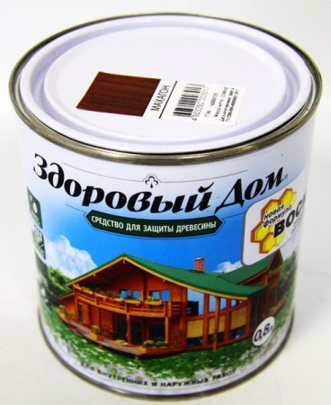 Средство деревозащитное 0,8л 2в1 Махагон Здоровый дом Л-С