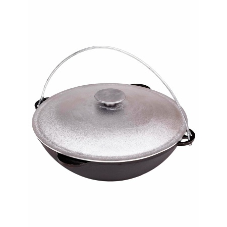 Казан 15,0л чугунный походный татарский с алюминиевой крышкой "Туризм" д.450 ТМ Гардарика 1615-6