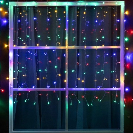 Гирлянда "Занавес"  2х2м, темная нить, помещение/улица, свечение мульти
