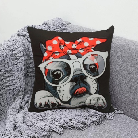 Подушка 40*40 ДомВелл габардин, поплин Мопс