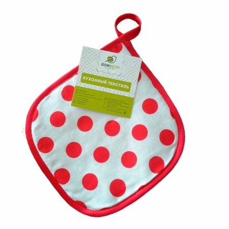Прихватка кухонная ДомВелл рогожка 568/1 Красный горох Прихватка кухонная ДомВелл рогожка 568/1 Красный горох