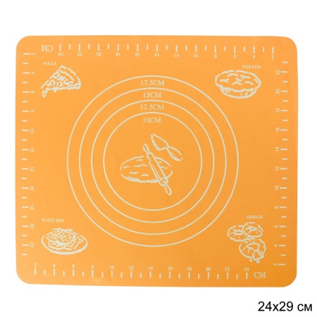 Коврик силиконовый 26х29 см HL-566-N оранжевый 0,053