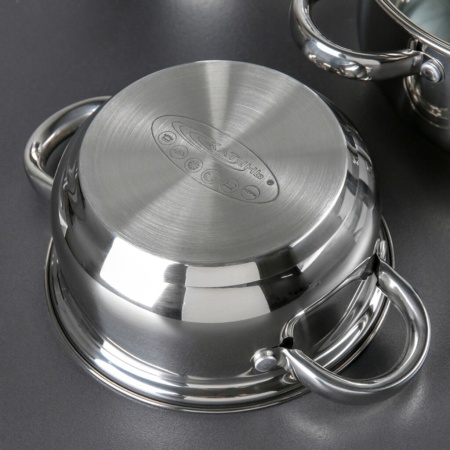 Набор посуды нержавеющая сталь, 4пр ГРЕТТА (1,6л +2,2л + 3,2л + 4,2л) в подар.упак.