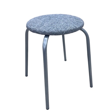 Табурет 18 круг рогожка серая на светлом муссе