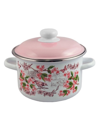 Кастрюля эмалированная сталь  4,0л, с крышкой Bird ТМ Appetite