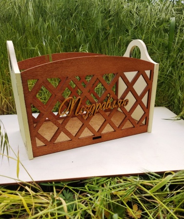 Корзинка декоративная с топпером 12*21,8*13,5см ДомВуд Экошпон Ф84/Д84