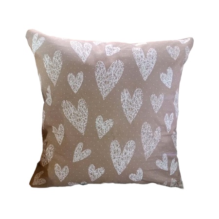 Наволочка декоративная 45х45 ДомВелл бязь 7295/34 Сердечки кофе