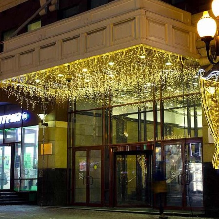 Гирлянда "Бахрома"  6м белая нить, уличная, свечение белое холодное