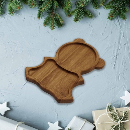 Менажница 27х19,7х2см ДомВуд Медведь Дуб Д155