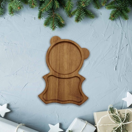 Менажница 27х19,7х2см ДомВуд Медведь Дуб Д155