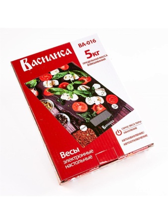 Весы настольные электронные ВАСИЛИСА ВА-016 "Моцарелла": 5 кг, стекло 