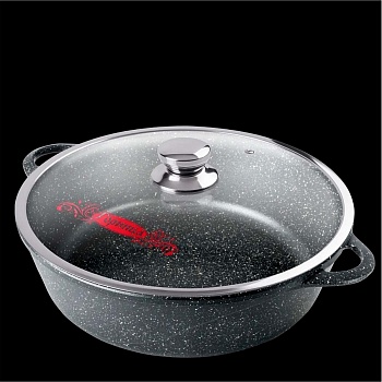 Жаровня 4,0л. 280/95 Гранит лит/руч. с кр. (п/у), ж7128аг