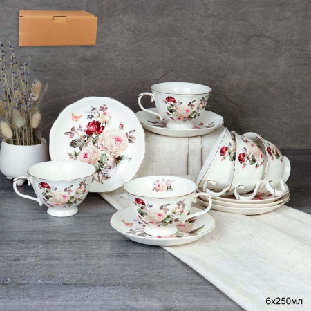 Набор чайный 12 предметов 250 мл на ножке / RS/12-FY230903 Grey