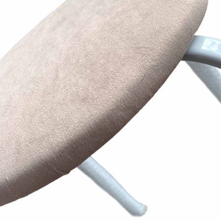 Табурет 18 круг велюр шторм 305 темно-бежевый на бел гл