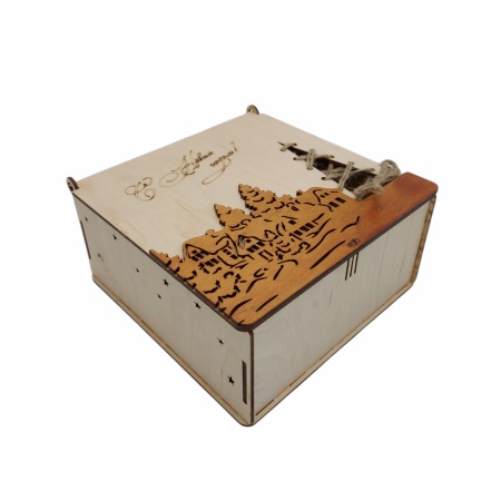 Коробка с декором НГ 22,2х22,5х11,5см ДомВуд Зимний пейзаж Экошпон Ф145/Д145 Коробка с декором НГ 22,2х22,5х11,5см ДомВуд Зимний пейзаж Экошпон Ф145/Д145