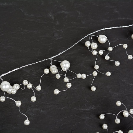 Цветок декоративный стеклярус 140см DM603-16 жемчуг