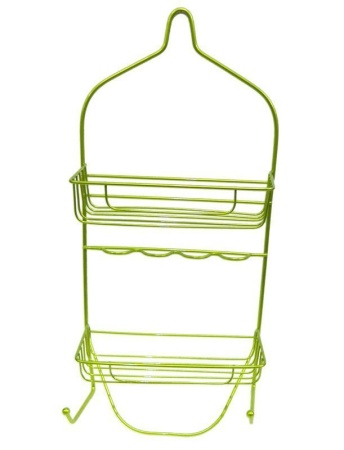 Полка прямая 2 ярусная 50х22х11см с мыльницей и 2-мя крючками  фиолетовая JC-4460/Е-0029 (24)