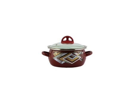 Набор посуды эмалированная сталь, 6пр 2л, 3л, 4л Пирамида бордовый 