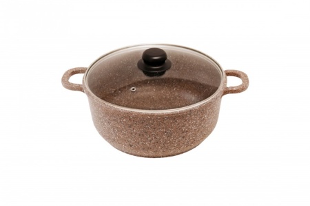 Кастрюля алюминий  4,0л, крышка стекло, с антипригарным покрытием серии "АЛТАЙ"