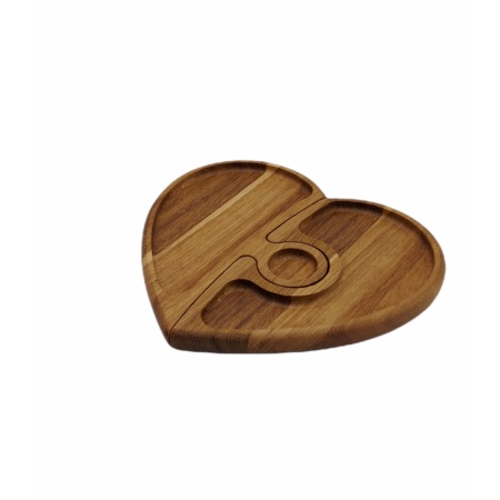 Менажница-подсвечник 27*24*2 ДомВуд Сердце Ясень Я243