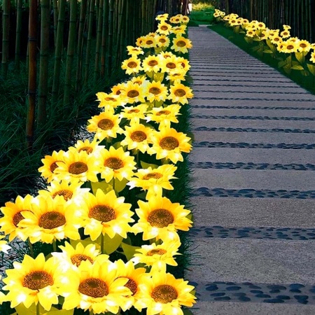 Светильник садовый на солнечной батарее 67см Подсолнух