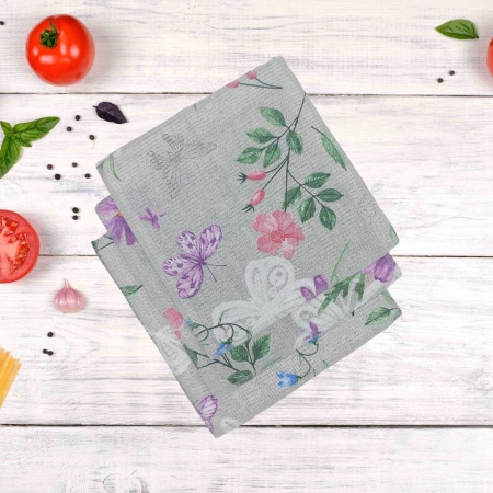 Набор салфеток 3шт 30*30 ДомВелл вафельные Бабочки 5131/1