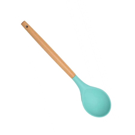 Ложка кулинарная 32см силикон, ручка дерево РД 49308