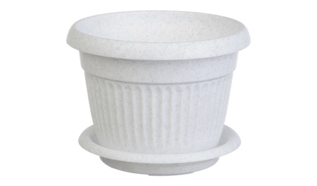 Кашпо ЛИВИЯ D120мм 0,6л с поддоном Мраморный