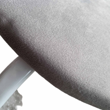 Табурет 18 круг велюр шторм 022 светло-серый на бел гл